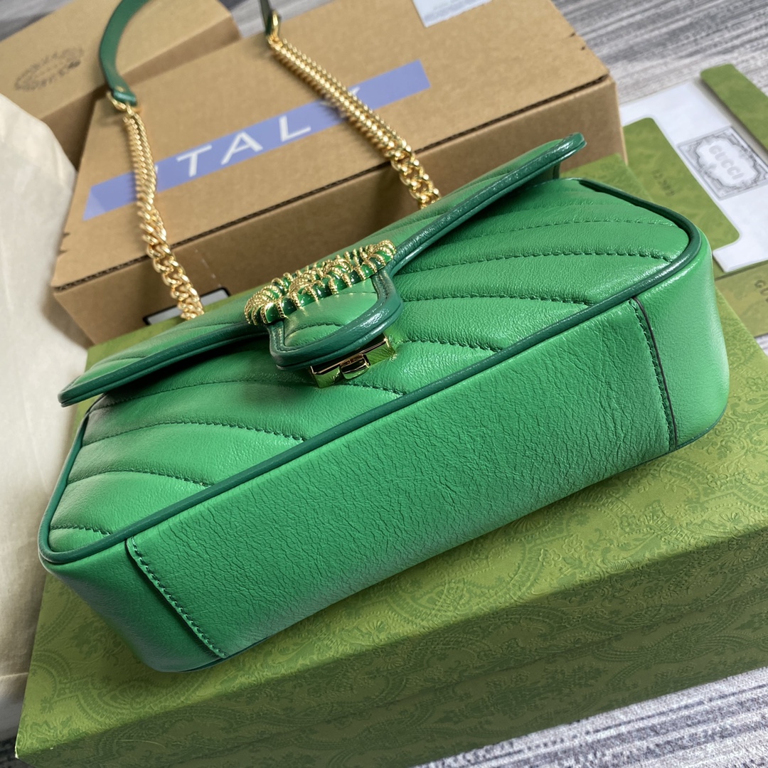 Gucci GG Marmont Matelasse Mini Shoulder Bag 446744 Green